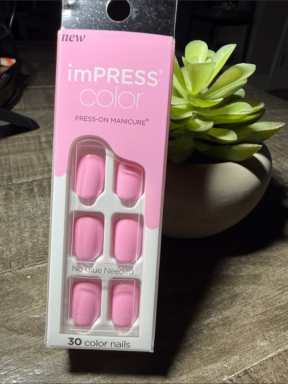 imPRESS Pink Press-On Manicure Set - no glue needed - new!